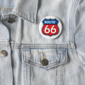 Badge Rond 5 Cm Logo Route 66 (En situation)