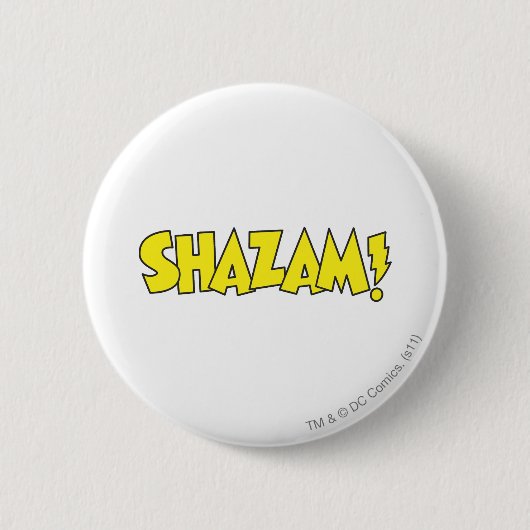 Badge Rond 5 Cm Logo Shazam Jaune (Devant)