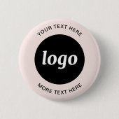 Badge Rond 5 Cm Logo Simple Avec Bouton Entreprise Pink Bleu Texte (Devant)