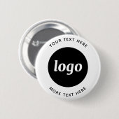 Badge Rond 5 Cm Logo Simple Avec Entreprise Texte (Devant & derrière)
