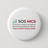 Badge Rond 5 Cm Logo SOS MCS + texte (Devant)