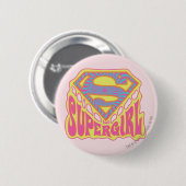 Badge Rond 5 Cm Logo Super Supergirl (Devant & derrière)