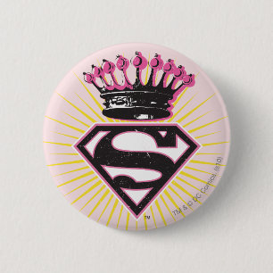 Badge Rond 5 Cm Logo Supergirl avec Couronne