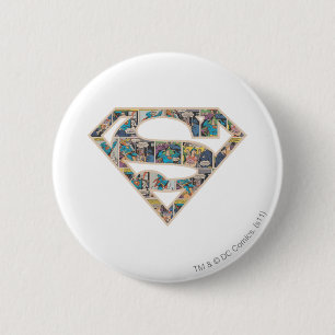 Badge Rond 5 Cm Logo Supergirl Comic Strip