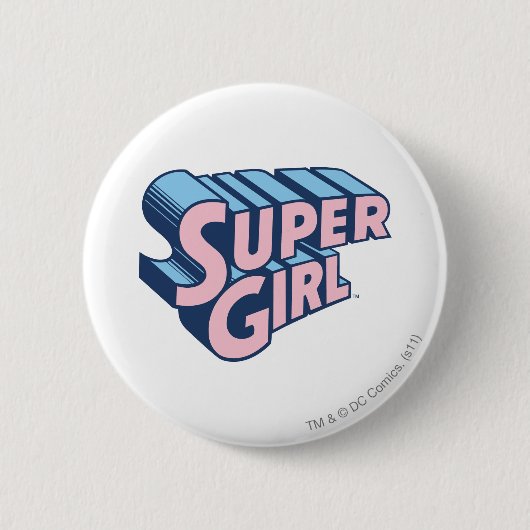 Badge Rond 5 Cm Logo Supergirl rose et bleu (Devant)