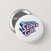 Badge Rond 5 Cm Logo Supergirl rose et bleu (Devant & derrière)