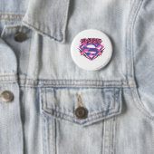 Badge Rond 5 Cm Logo Supergirl rose et violet Grunge (En situation)