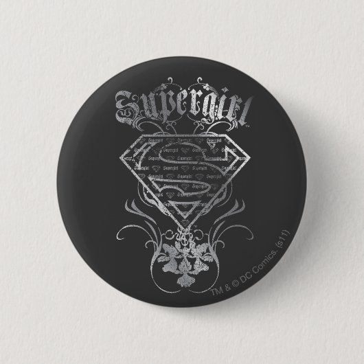 Badge Rond 5 Cm Logo Supergirl Silver (Devant)