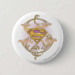 Badge Rond 5 Cm Logo Supergirl Starbust