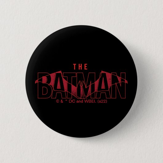 Badge Rond 5 Cm Logo superposé de Batman Bat (Devant)
