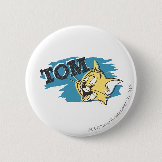 Badge Rond 5 Cm Logo Tom Bleu et Jaune (Devant)