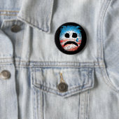 Badge Rond 5 Cm Logo triste d'Obama de visage (En situation)