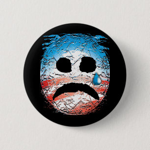 Badge Rond 5 Cm Logo triste d'Obama de visage