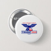 Badge Rond 5 Cm Logo Trump 2020 Eagle (Devant & derrière)