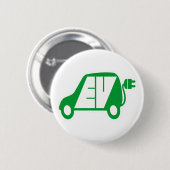 Badge Rond 5 Cm Logo vert d'icône du véhicule électrique EV - (Devant & derrière)