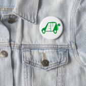 Badge Rond 5 Cm Logo vert d'icône du véhicule électrique EV - (En situation)