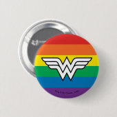 Badge Rond 5 Cm Logo Wonder Woman Rainbow (Devant & derrière)