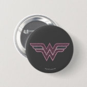 Badge Rond 5 Cm Logo Wonder Woman rose and Black Checker Mesh (Devant & derrière)
