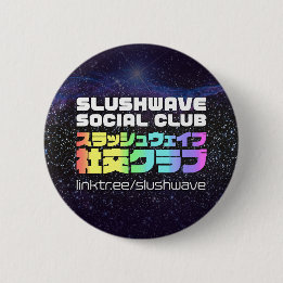 Badge Rond 5 Cm LogoJr du Carré du Club Social Slushwave