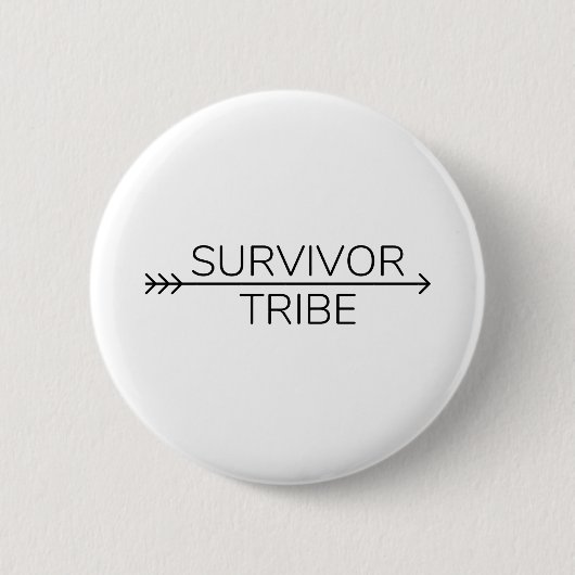 Badge Rond 5 Cm Logos de tribu de survivant (noir) (Devant)
