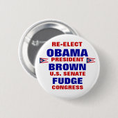 Badge Rond 5 Cm L'Ohio pour le fondant Brown d'Obama (Devant & derrière)