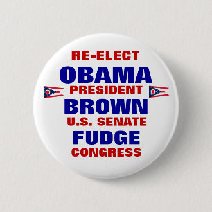 Badge Rond 5 Cm L'Ohio pour le fondant Brown d'Obama
