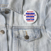Badge Rond 5 Cm L'Ohio pour Obama Kaptur Brown (En situation)