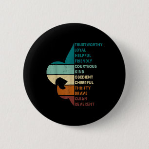 Badge Rond 5 Cm Loi sur le scoutisme rétro Camp d'hiking Cadeaux v