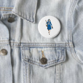 Badge Rond 5 Cm Lois Lane avec microphone (En situation)