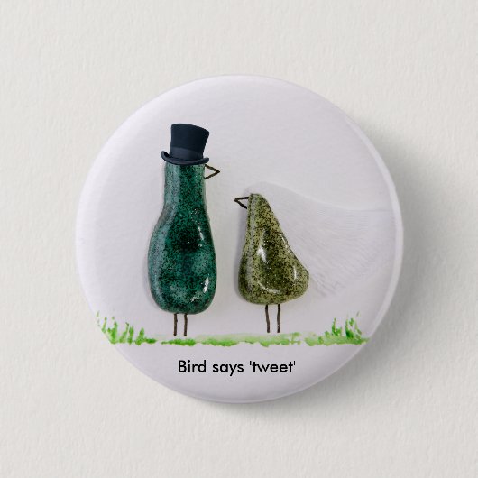 Badge Rond 5 Cm L'oiseau dit 'tweet' (Devant)