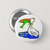 Badge Rond 5 Cm L'oiseau d'obstruction de grenouille abandonnent (Devant & derrière)