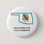 Badge Rond 5 Cm L'OKLAHOMA pour le bouton de TULSI GABBARD 2020 (Devant)