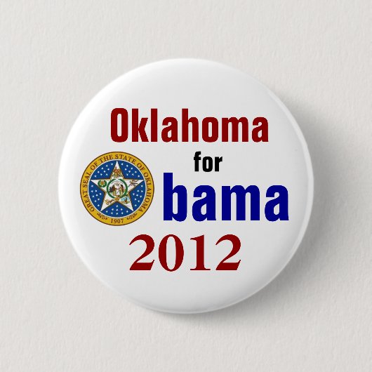 Badge Rond 5 Cm L'Oklahoma pour Obama 2012 (Devant)