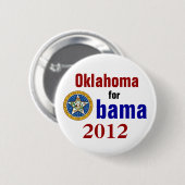 Badge Rond 5 Cm L'Oklahoma pour Obama 2012 (Devant & derrière)