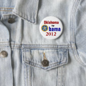 Badge Rond 5 Cm L'Oklahoma pour Obama 2012 (En situation)