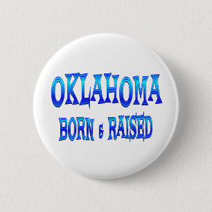 Badge Rond 5 Cm L'Oklahoma soutenu et augmenté