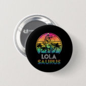 Badge Rond 5 Cm Lolasaurus Dinosaur Lola Saurus Famille Matc (Devant & derrière)