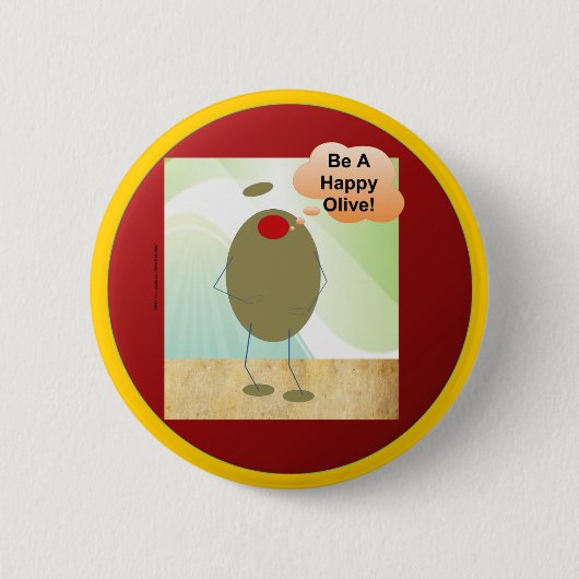 Badge Rond 5 Cm L'olive heureuse (Devant)