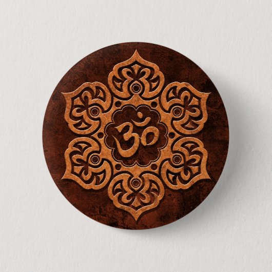 Badge Rond 5 Cm L'OM floral en pierre Brown (Devant)