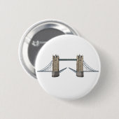 Badge Rond 5 Cm London Tower Bridge : 3D Modèle : (Devant & derrière)