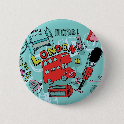 Badge Rond 5 Cm Londres ~ Angleterre Royaume-Uni Travel Art (Devant)