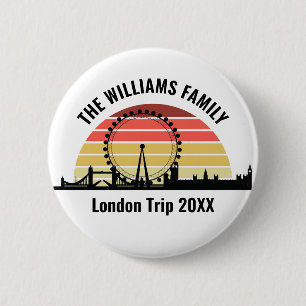 Badge Rond 5 Cm Londres Angleterre Sunset Custom Family Trip