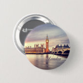 Badge Rond 5 Cm Londres Big Ben (Devant & derrière)