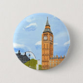 Badge Rond 5 Cm Londres Big Ben (Devant)
