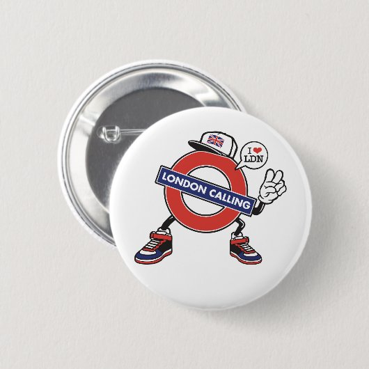 Badge Rond 5 Cm Londres Calling (Devant & derrière)