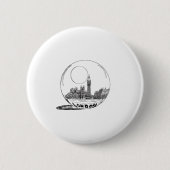 Badge Rond 5 Cm Londres dans une boule de verre. (Devant)