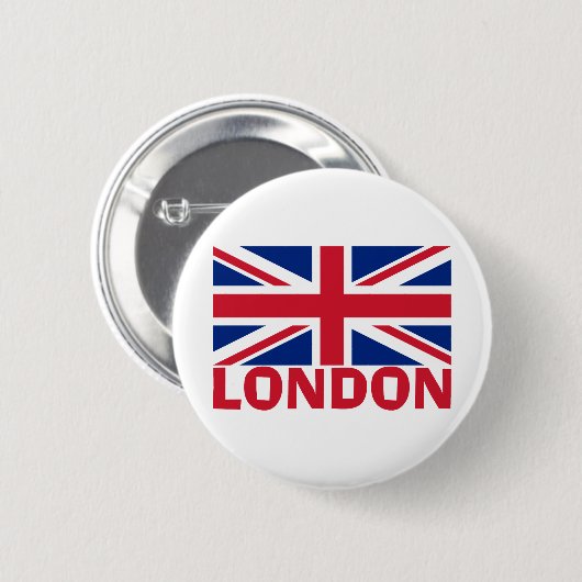 Badge Rond 5 Cm Londres en rouge (Devant & derrière)