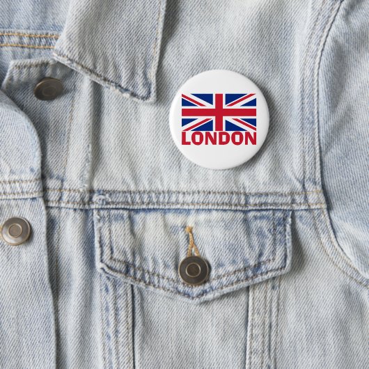 Badge Rond 5 Cm Londres en rouge (En situation)