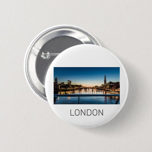 Badge Rond 5 Cm Londres Royaume-Uni Skyline Royaume-Uni Angleterre (Devant & derrière)