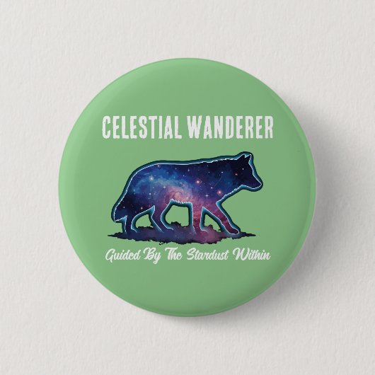 Badge Rond 5 Cm Lone Galaxy Wolf Silhouette (Devant)